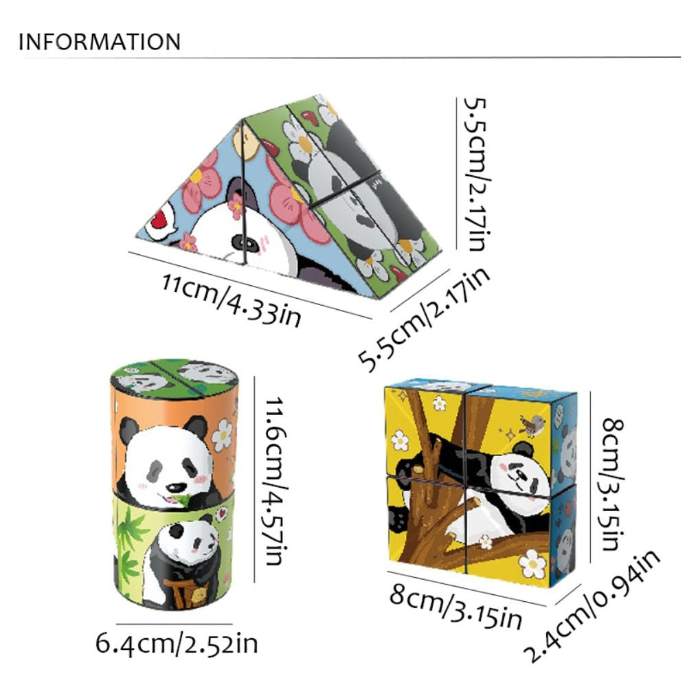 Panda Blokkenpuzzel™ - Leerzaam puzzelen - Educatieve puzzelkubus - Mijn Pukkie