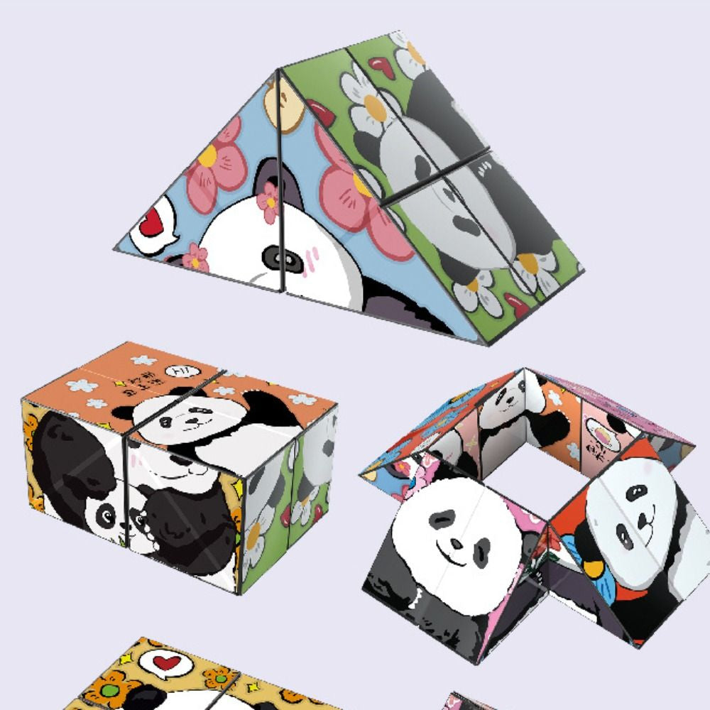 Panda Blokkenpuzzel™ - Leerzaam puzzelen - Educatieve puzzelkubus - Mijn Pukkie