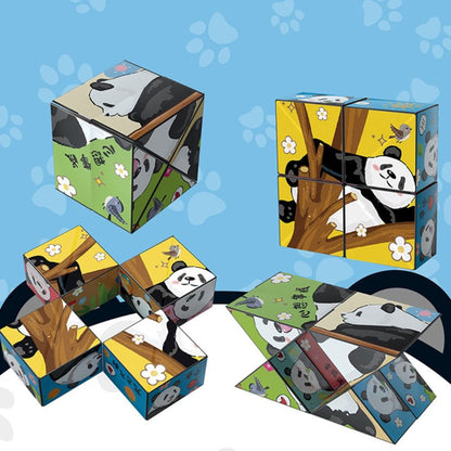 Panda Blokkenpuzzel™ - Leerzaam puzzelen - Educatieve puzzelkubus - Mijn Pukkie