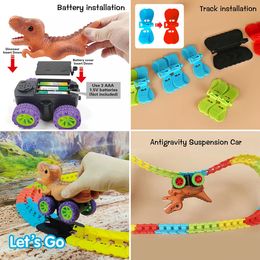 DinoRacer Circuit™ - Spannend Plezier op de Racebaan - Dinosaurus Raceset - Mijn Pukkie