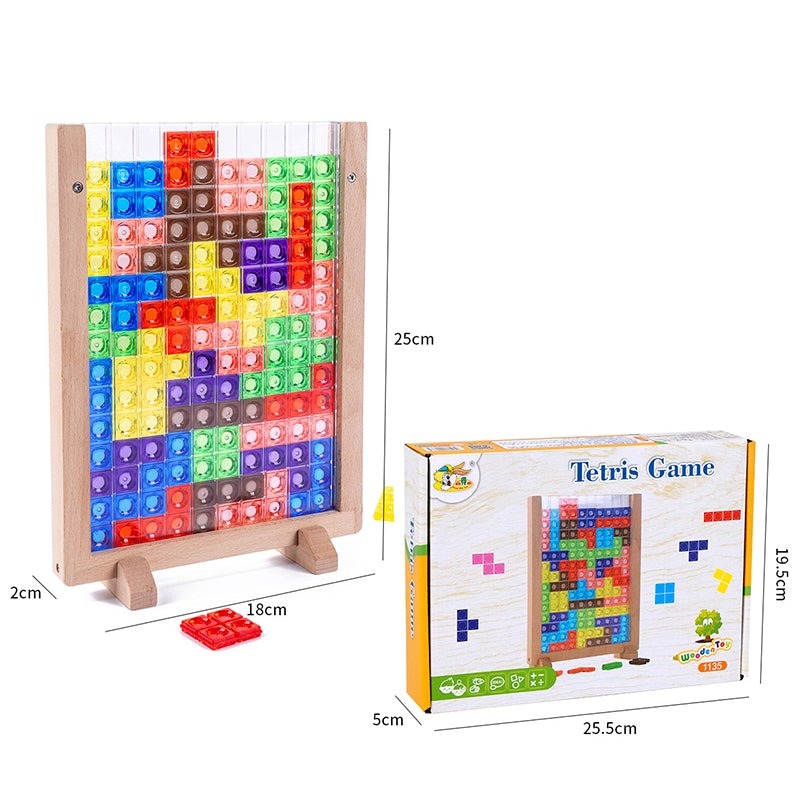 Woody™ - 3D Puzzeluitdaging - Tetris puzzelbord - Mijn Pukkie