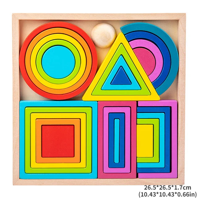 Woody™ - Regenboogavonturen - Kleurrijk stapelspeelgoed - Mijn Pukkie