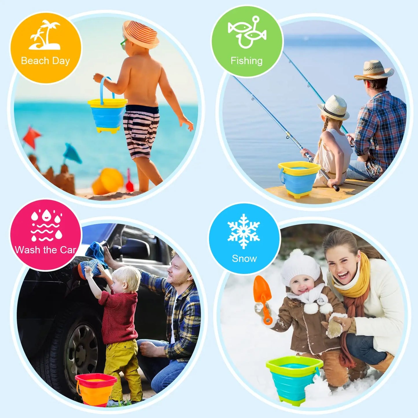 Vouwbare Emmer™ - Draagbaar Vakantiepret! - Mijn Pukkie