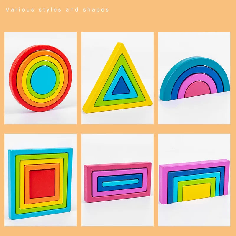 Woody™ - Regenboogavonturen - Kleurrijk stapelspeelgoed - Mijn Pukkie