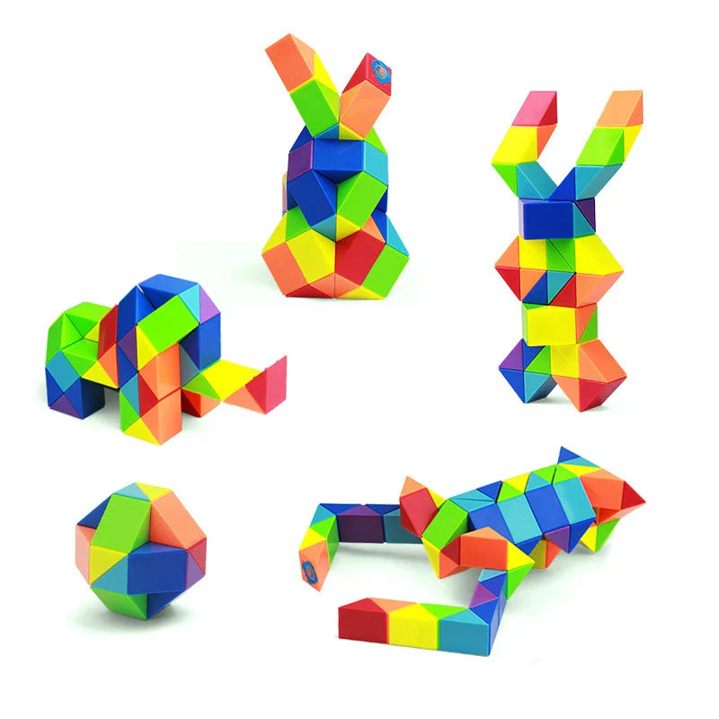 Regenboog Slangenkubus™ - Slimme vouwpret - Twistpuzzel - Mijn Pukkie